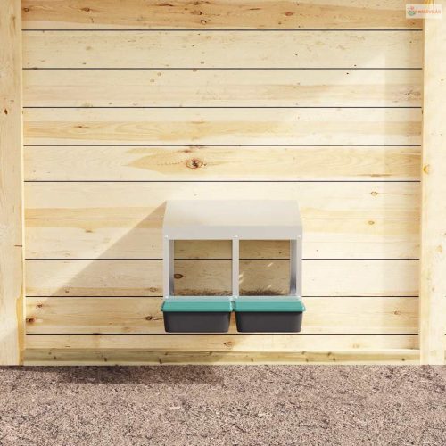 2 rekeszes, falra szerelhető, horganyzott acél csirkefészkelőláda