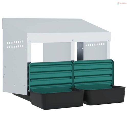 2 rekeszes, falra szerelhető, horganyzott acél csirkefészkelőláda