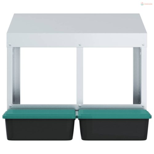 2 rekeszes, falra szerelhető, horganyzott acél csirkefészkelőláda