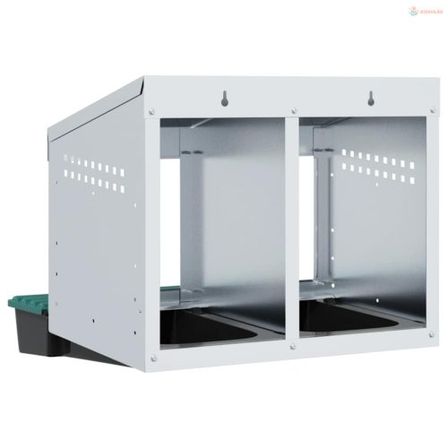 2 rekeszes, falra szerelhető, horganyzott acél csirkefészkelőláda