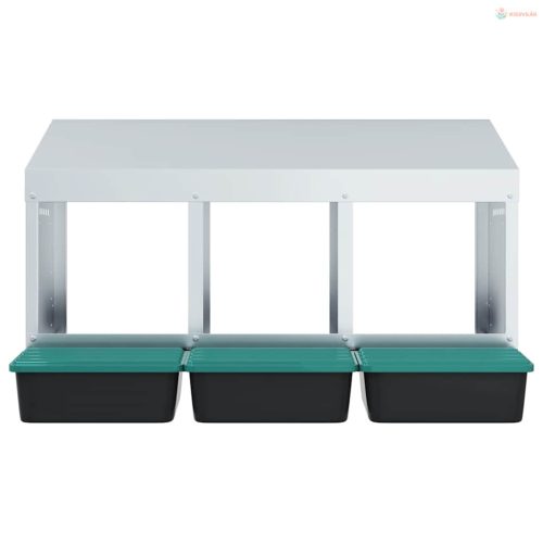 3 rekeszes, falra szerelhető, horganyzott acél csirkefészkelőláda