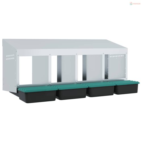 4 rekeszes, falra szerelhető, horganyzott acél csirkefészkelőláda