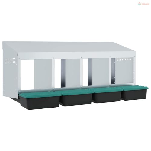 4 rekeszes, falra szerelhető, horganyzott acél csirkefészkelőláda