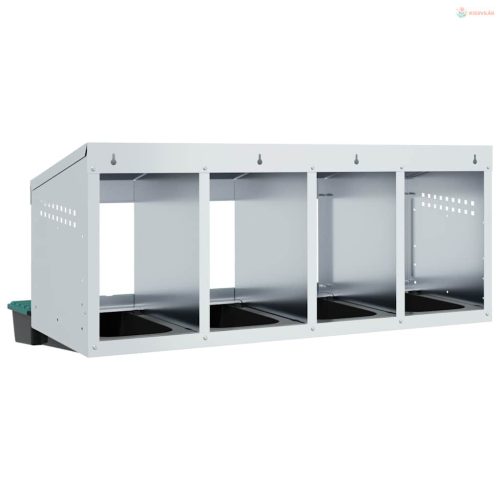 4 rekeszes, falra szerelhető, horganyzott acél csirkefészkelőláda