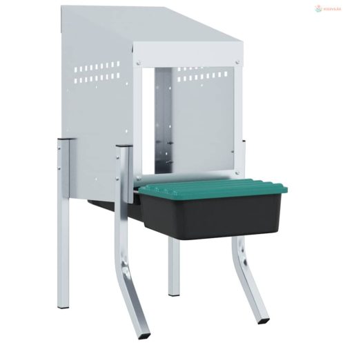 Horganyzott acél csirkefészkelőláda 1 rekesszel, lábakkal