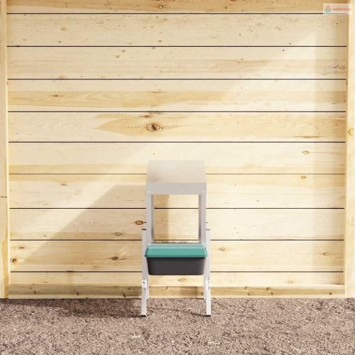 Horganyzott acél csirkefészkelőláda 2 rekesszel és lábakkal