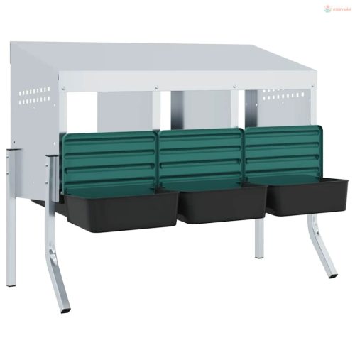 3 rekeszes horganyzott acél csirkefészkelőláda lábakkal