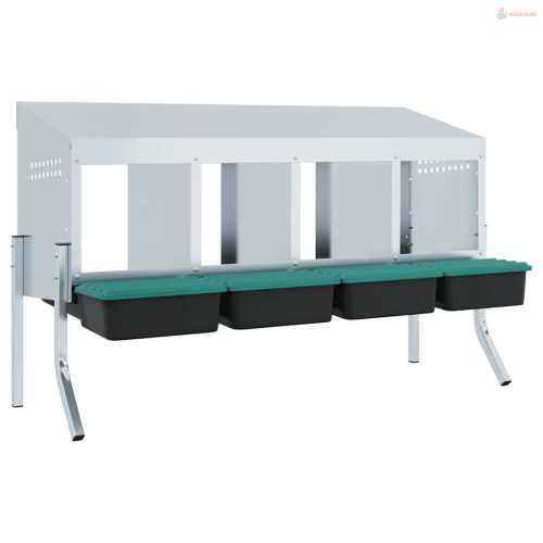 4 rekeszes horganyzott acél csirkefészkelőláda lábakkal