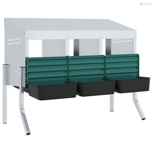 4 rekeszes horganyzott acél csirkefészkelőláda lábakkal