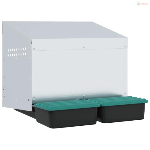 2 rekeszes, falra szerelhető, horganyzott acél csirkefészkelőláda