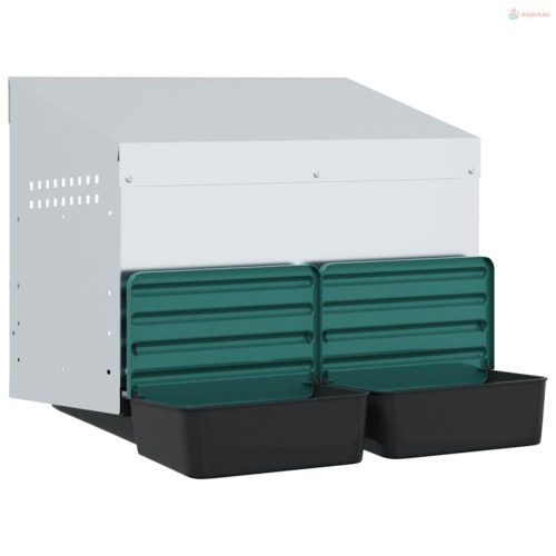 2 rekeszes, falra szerelhető, horganyzott acél csirkefészkelőláda