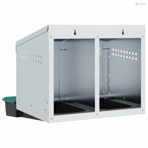 2 rekeszes, falra szerelhető, horganyzott acél csirkefészkelőláda