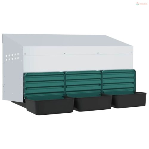 3 rekeszes, falra szerelhető, horganyzott acél csirkefészkelőláda