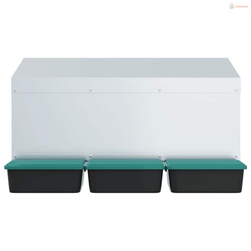 3 rekeszes, falra szerelhető, horganyzott acél csirkefészkelőláda