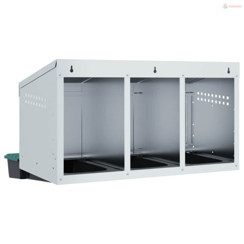 3 rekeszes, falra szerelhető, horganyzott acél csirkefészkelőláda