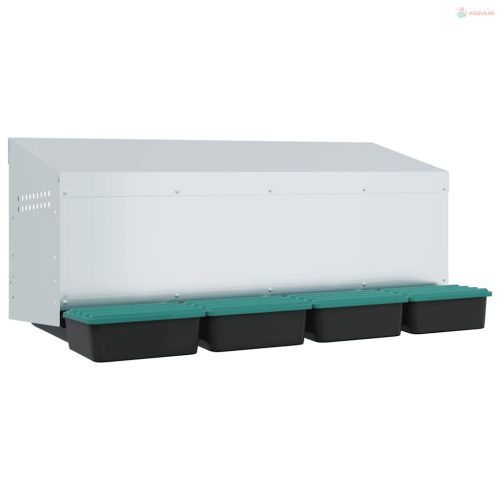 4 rekeszes, falra szerelhető, horganyzott acél csirkefészkelőláda