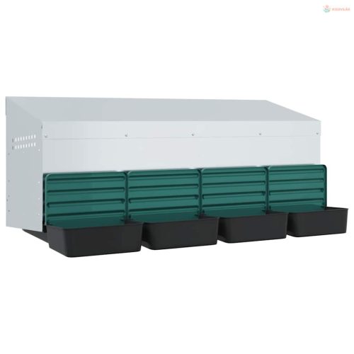 4 rekeszes, falra szerelhető, horganyzott acél csirkefészkelőláda