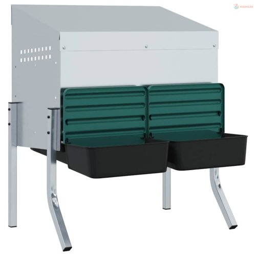 Horganyzott acél csirkefészkelőláda 2 rekesszel és lábakkal