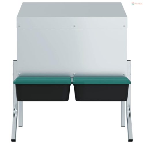 Horganyzott acél csirkefészkelőláda 2 rekesszel és lábakkal