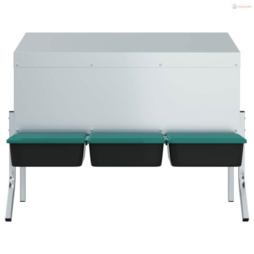 3 rekeszes horganyzott acél csirkefészkelőláda lábakkal