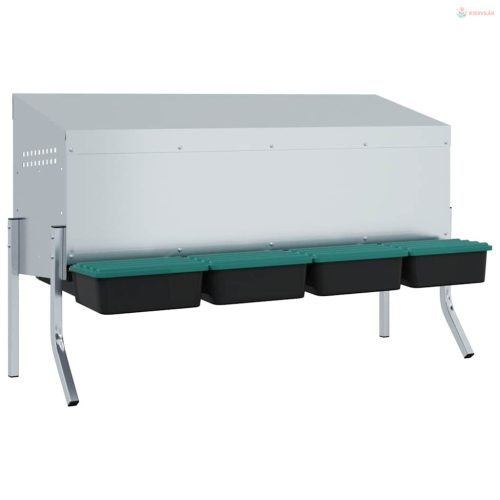 4 rekeszes horganyzott acél csirkefészkelőláda lábakkal