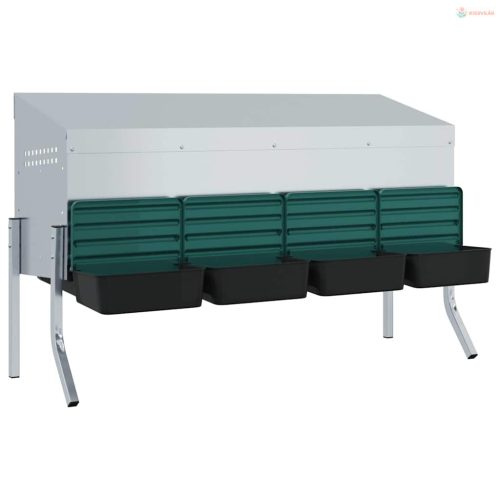 4 rekeszes horganyzott acél csirkefészkelőláda lábakkal