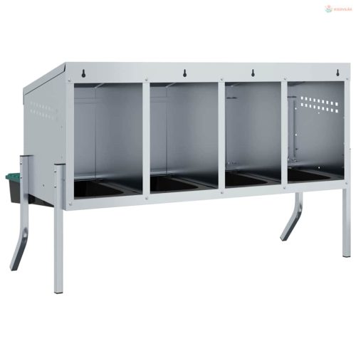 4 rekeszes horganyzott acél csirkefészkelőláda lábakkal