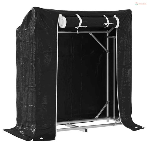 Tűzifa állvány esővédővel 100,5x40,5x110,5 cm horganyzott acél