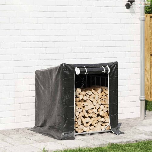 Tűzifa állvány esővédővel 100,5x100,5x110,5 cm horganyzott acél