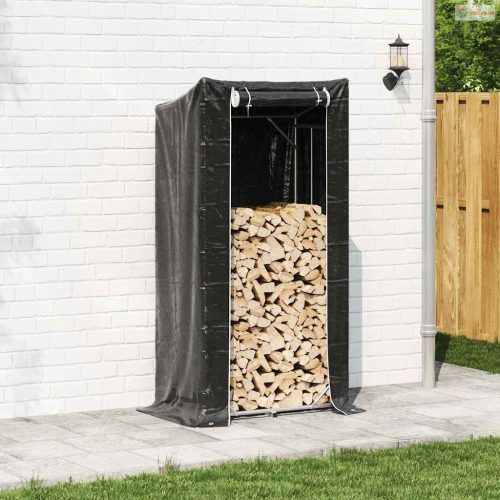 Tűzifa állvány esővédővel 100x60x200 cm horganyzott acél