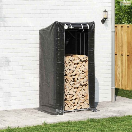 Tűzifa állvány esővédővel 100x80x200 cm horganyzott acél