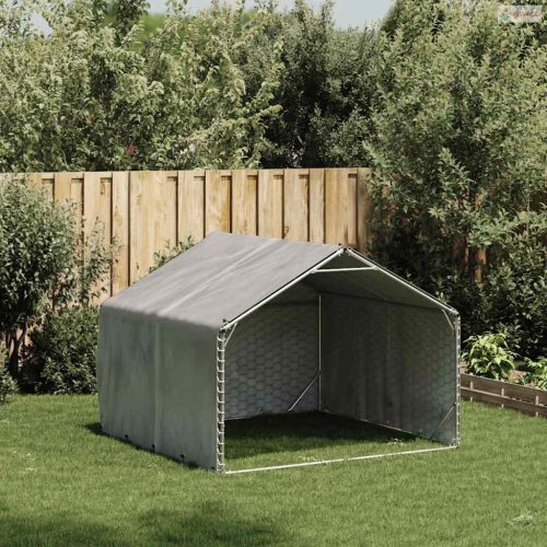 Kültéri kutyakennel fedéllel 2x2x1,5 m horganyzott acélból