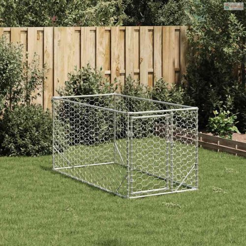 Kültéri kutyakennel ajtóval 2x1x1 m horganyzott acélból