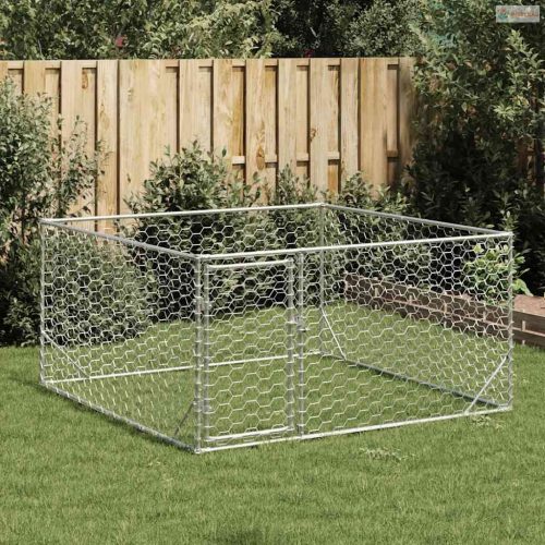 Kültéri kutyakennel ajtóval 2x2x1 m horganyzott acélból