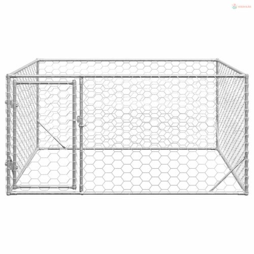 Kültéri kutyakennel ajtóval 2x2x1 m horganyzott acélból