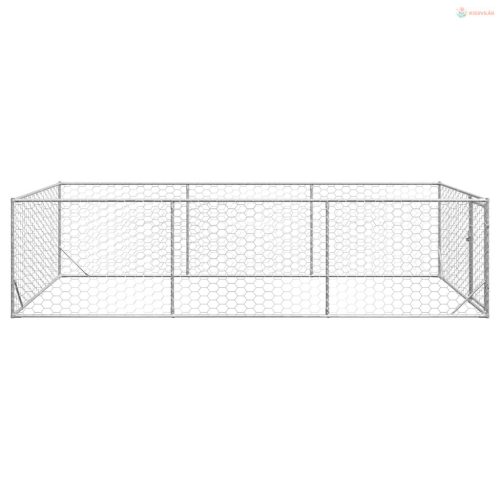 Kültéri kutyakennel ajtóval 2x4x1 m horganyzott acélból