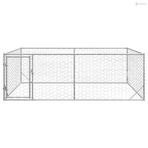 Kültéri kutyakennel ajtóval 3x2x1 m horganyzott acélból