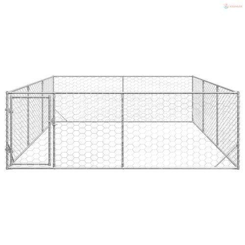 Kültéri kutyakennel ajtóval 3x4x1 m horganyzott acélból