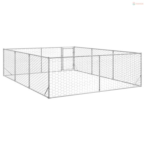 Kültéri kutyakennel ajtóval 3x4x1 m horganyzott acélból
