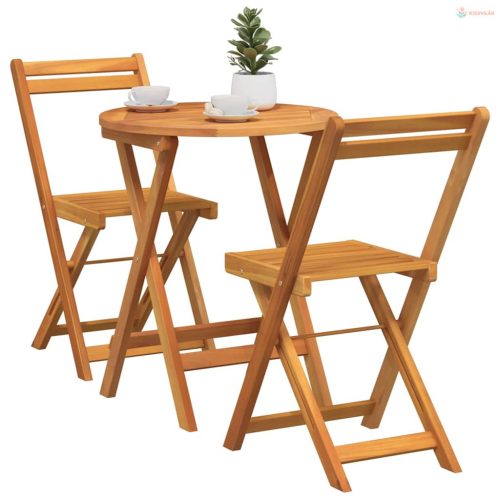 Kert étkező szett párnával 3 pcs Olaj Természetes Tömör Akácfa