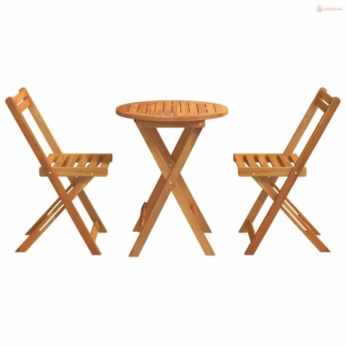 Kert étkező szett párnával 3 pcs Olaj Természetes Tömör Akácfa