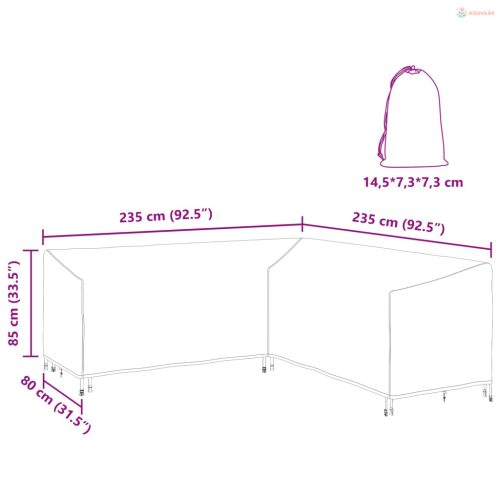 Bútor takaró Fekete 235 x 235 x 85 cm 210D Oxford Szövet