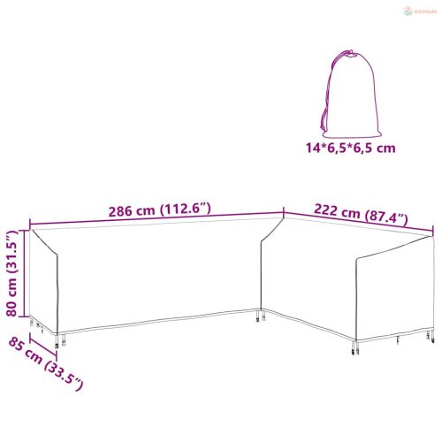 Bútor takaró Fekete 286 x 222 x 80 cm 210D Oxford Szövet