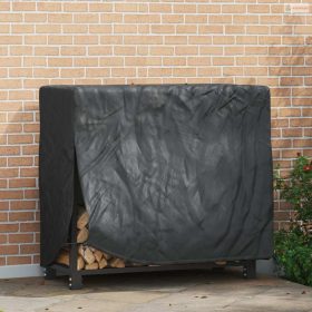   Tűzifatartó takaróponyva Egyszínű Fekete 210D Oxford Szövet