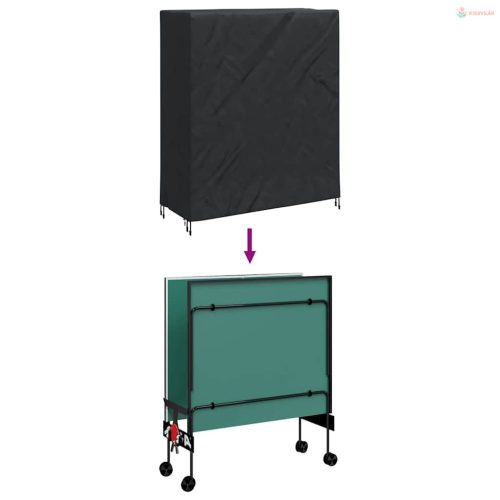 Pingpong Asztal Borító Egyszínű Fekete 165 x 70 x 185 cm szövet