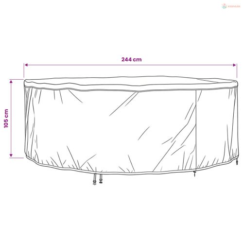 Bútor takaró Fekete 244 x 244 x 105 cm 210D Oxford Szövet