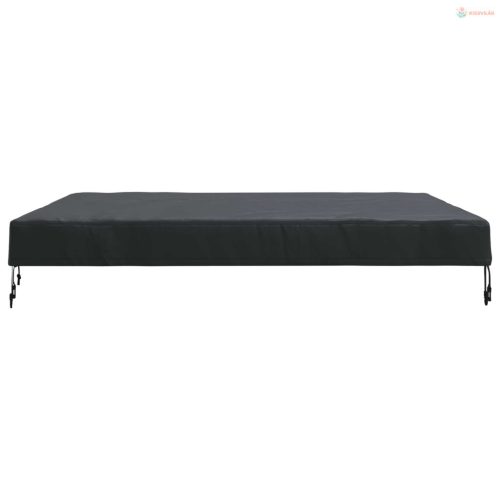 Asztal Fedő Egyszínű Fekete 142 x 142 x 15 cm szövet