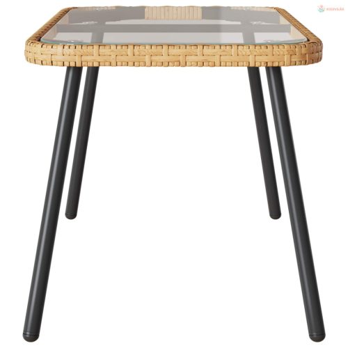 Dohányzóasztal Barna és fekete 90 x 45 x 43 cm polirattan