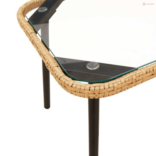 Dohányzóasztal Barna és fekete 90 x 45 x 43 cm polirattan