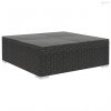 12-részes fekete polyrattan kerti bútorszett párnákkal